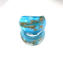 Handmade Glass Acrylic Ring Horizon of Azure Golden Infinity Band