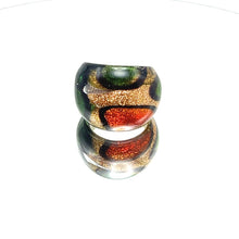 Handmade Glass Acrylic Ring Citrus Foliage Autumn Golden Infinity Band