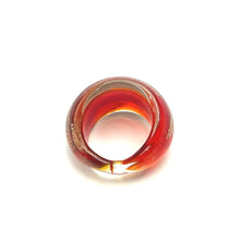 Handmade Glass Acrylic Ring Glitter Embellishing Ember Infinity Band