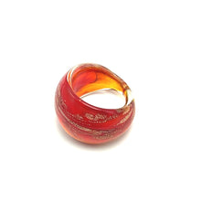 Handmade Glass Acrylic Ring Glitter Embellishing Ember Infinity Band