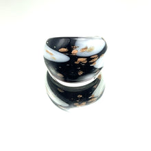Handmade Glass Acrylic Ring Gilded Monochrome's Elegantly Infinity Band