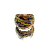 Handmade Glass Acrylic Ring Gold Chromatic Arabesque Infinity Band