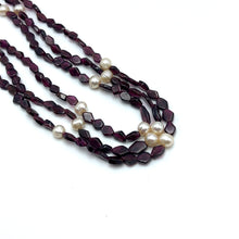 Natural Garnet Fancy 6mm & Pearl Multi Layered Gemstone Necklace