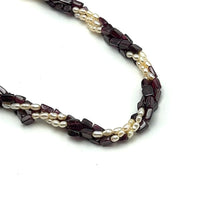 Natural Garnet Chobra & Pearl Rice Plain Gemstone Necklace