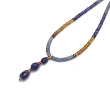 Tanzanite Natural, Amethyst, Citrine, and Spessartite Garnet Necklace