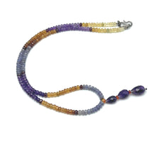 Tanzanite Natural, Amethyst, Citrine, and Spessartite Garnet Necklace