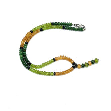 Tsavorite Natural, Peridot, Citrine, and Black Tourmaline Gemstone Necklace