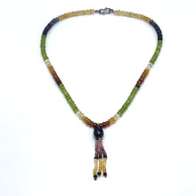 Citrine Natural, Iolite, Peridot, Spessartite, Pink Tourmaline, and Amethyst Necklace