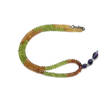 Amethyst Natural, Spessartite, Citrine, Aqua, and Peridot Necklace