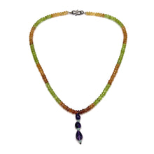 Amethyst Natural, Spessartite, Citrine, Aqua, and Peridot Necklace