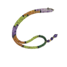 Spessartite Natural, Blue Tourmaline, Peridot, Amethyst, and Tsavorite Necklace