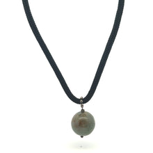 Natural Jasper Gemstone 20mm Ball with Handcrafted Dark Twisted Cord Pendant Necklace