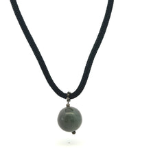 Natural Jasper Ball Gemstone 20mm Twisted Cord Pendant Necklace