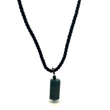 Natural Jasper Gemstone 25mm Hexagon Shape with Dark Twisted Cord Pendant Necklace