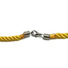 Natural Tiger's Eye Gemstone 18mm Ball With Yellow Twisted Cord Pendant Necklace Believed To Support Focus Willpower And Protection