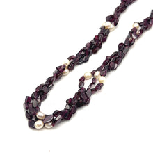 Handmade Garnet Natural Plain Smooth Hexagon & Pearl Gemstone 16.5” Necklace Elegant Jewelry