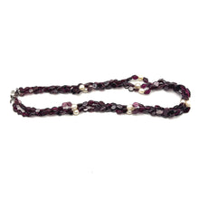 Handmade Garnet Natural Plain Smooth Hexagon & Pearl Gemstone 16.5” Necklace Elegant Jewelry