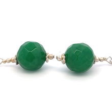 Green Jade 12mm Ball Facet Dangle Gemstone Earrings