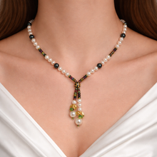 Natural Multi Tourmaline Pearl Citrine Peridot Birthstone Tassel Necklace Jewelry