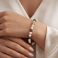 Freshwater Pearl Bracelet | Cool White Round Beads 7mm | 24 Pcs 51 Carats | June Birthstone Jewelry Sophistication with Gentle Feminine Peaceful Energy