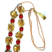 Royal 24K Gold Foil Flower Garland Embellished Satin Bauble Balls Handcrafted Divine Jewelry