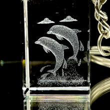 3D Crystal Dolphin Delight Keychain Laser Engraved