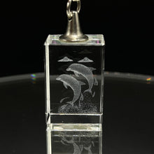 3D Crystal Dolphin Delight Keychain Laser Engraved