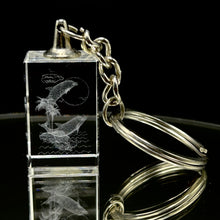 3D Crystal Dolphin Laser Engraved Keychain