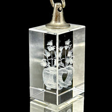 3D Crystal Floral Heart Keychain Laser Engraved