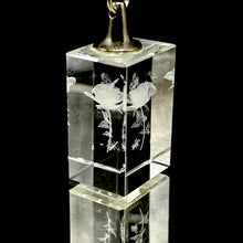 3D Crystal Rose Keychain Engraved Laser Keyring