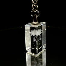 3D Crystal Rose Keychain Laser Engraved