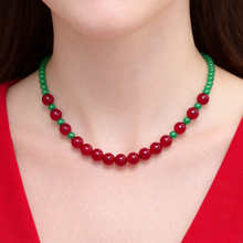 Natural Jade Gemstone Beaded Necklace | 6-10mm Smooth Ball Beads 16.5