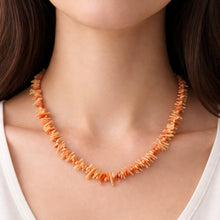 Natural Coral Gemstone Branch Beaded Necklace | 12mm Smooth Chip Stick Beads 17.5