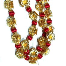 Royal 24K Gold Foil Flower Garland Embellished Satin Bauble Balls Handcrafted Divine Jewelry