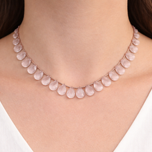 Natural Rose Quartz Briolette Drop Gemstone Necklace Jewelry