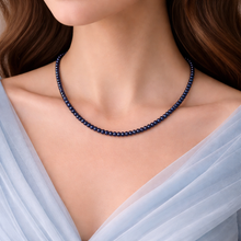 Natural Blue Sapphire Plain Rondelle Beads Precious Necklace