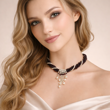 Natural Garnet Rondelle Facet Beads 4mm & Pearl Twisted Layered Gemstone Necklace