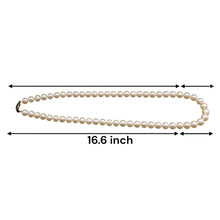Natural Freshwater Pearl 7mm White Round Necklace 16.6’’ Handmade Jewelry for Creativity and Calm - Necklace