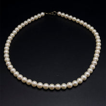 Natural Freshwater Pearl 7mm White Round Necklace 16.6’’ Round Shape Graceful Jewelry for Flow and Harmony - Necklace