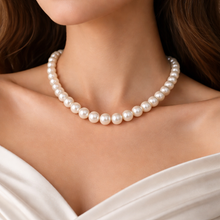 Pearl Necklace Freshwater White Round Shape Smooth 10.5mm | Timeless Feminine Accessory for Women