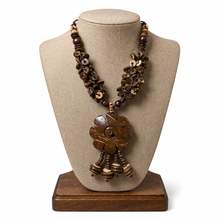 Natural Handmade Coconut Palm Wood Shell Necklace with Ethnic Style Tassels Jewelry