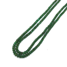 Natural Precious Necklace Zambia Emerald Gem Beads 2 Strands Layered Unique Jewelry