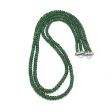 Natural Precious Necklace Zambia Emerald Gem Beads 2 Strands Layered Unique Jewelry