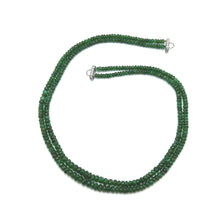 Natural Precious Necklace Zambia Emerald Gem Beads 2 Strands Layered Unique Jewelry