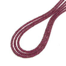 Natural Precious Necklace Ruby Gem Beads 3 Strands Layered Unique Jewelry
