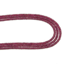 Natural Precious Necklace Ruby Gem Beads 3 Strands Layered Unique Jewelry