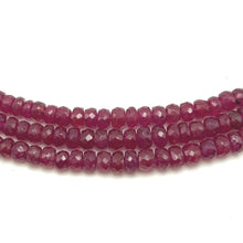 Natural Precious Necklace Ruby Gem Beads 3 Strands Layered Unique Jewelry