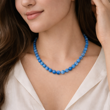 Natural Sodalite Gemstone Beaded Necklace | 8mm Smooth Ball Beads 17