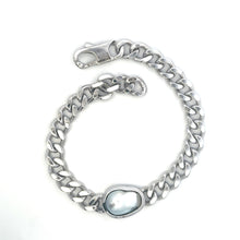 925 Sterling Silver Cuban Link Bracelet with South Sea Pearl | 15 Carat Smooth High Luster | Unisex Luxury Statement
