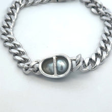 925 Sterling Silver Cuban Link Bracelet with South Sea Pearl | 15 Carat Smooth High Luster | Unisex Luxury Statement